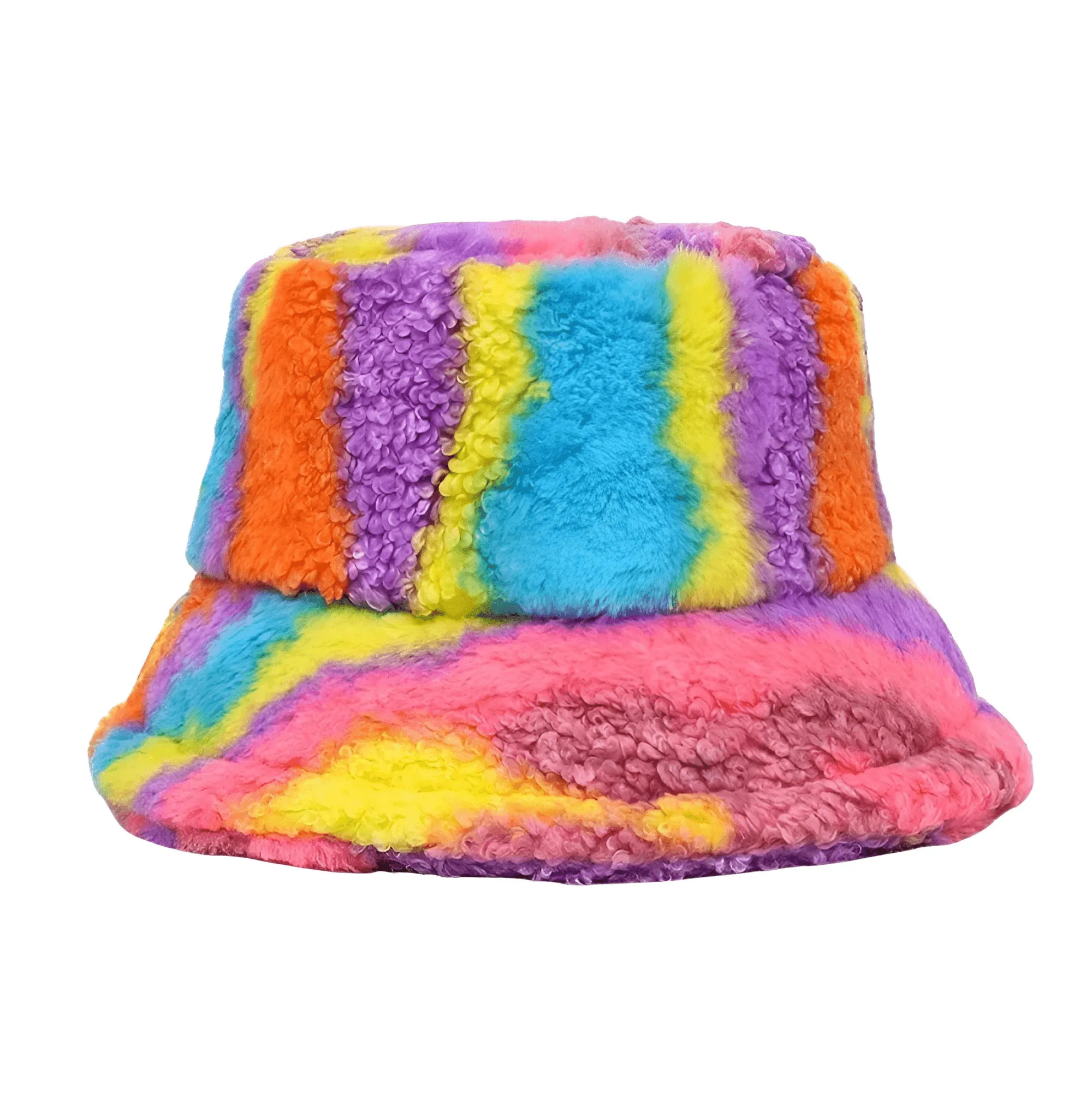 Warm Faux Fur Bucket Hats Women Men Fluffy Thick Faux Rabbit Hair Hats