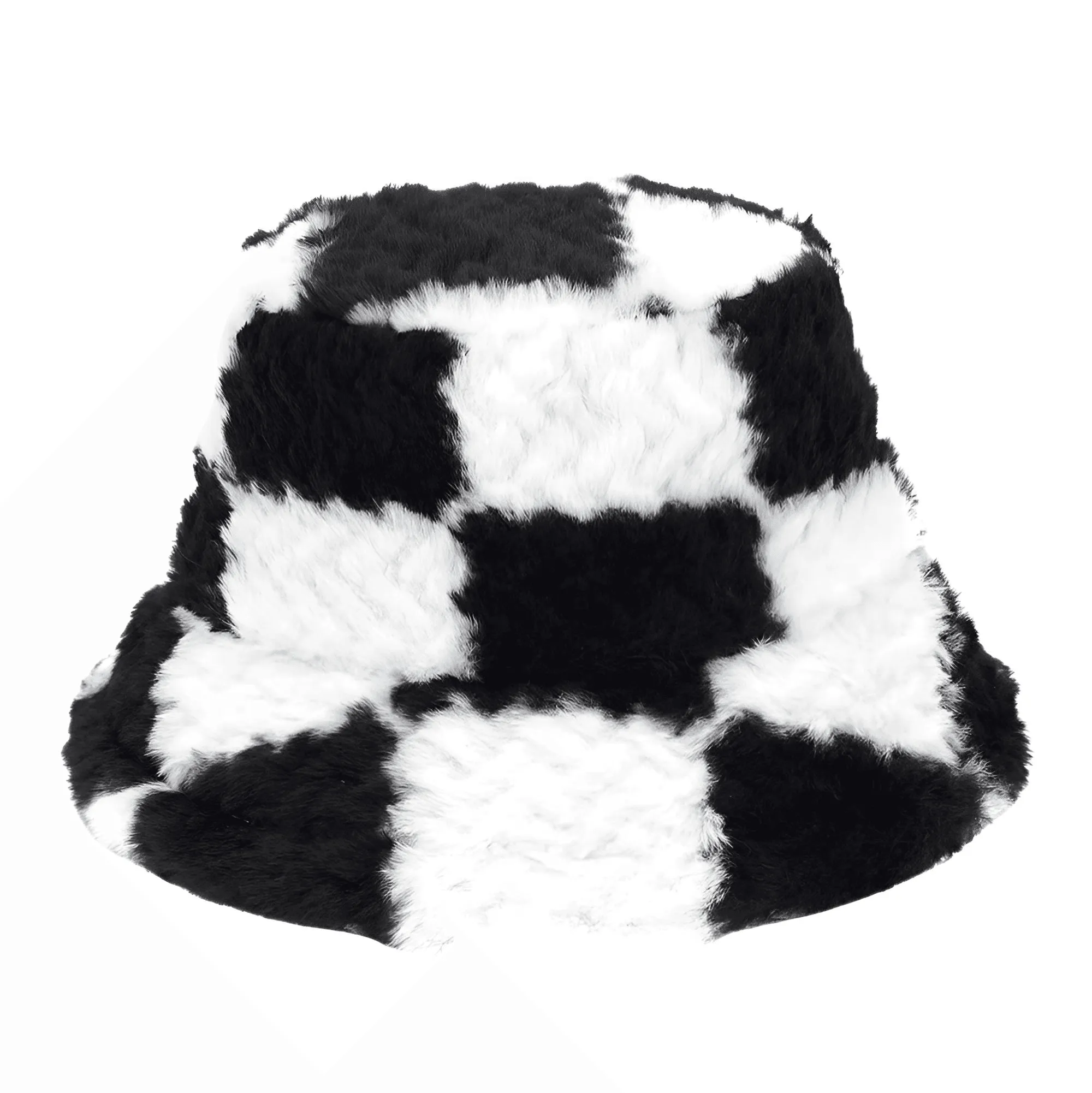 Warm Faux Fur Bucket Hats Women Men Fluffy Thick Faux Rabbit Hair Hats