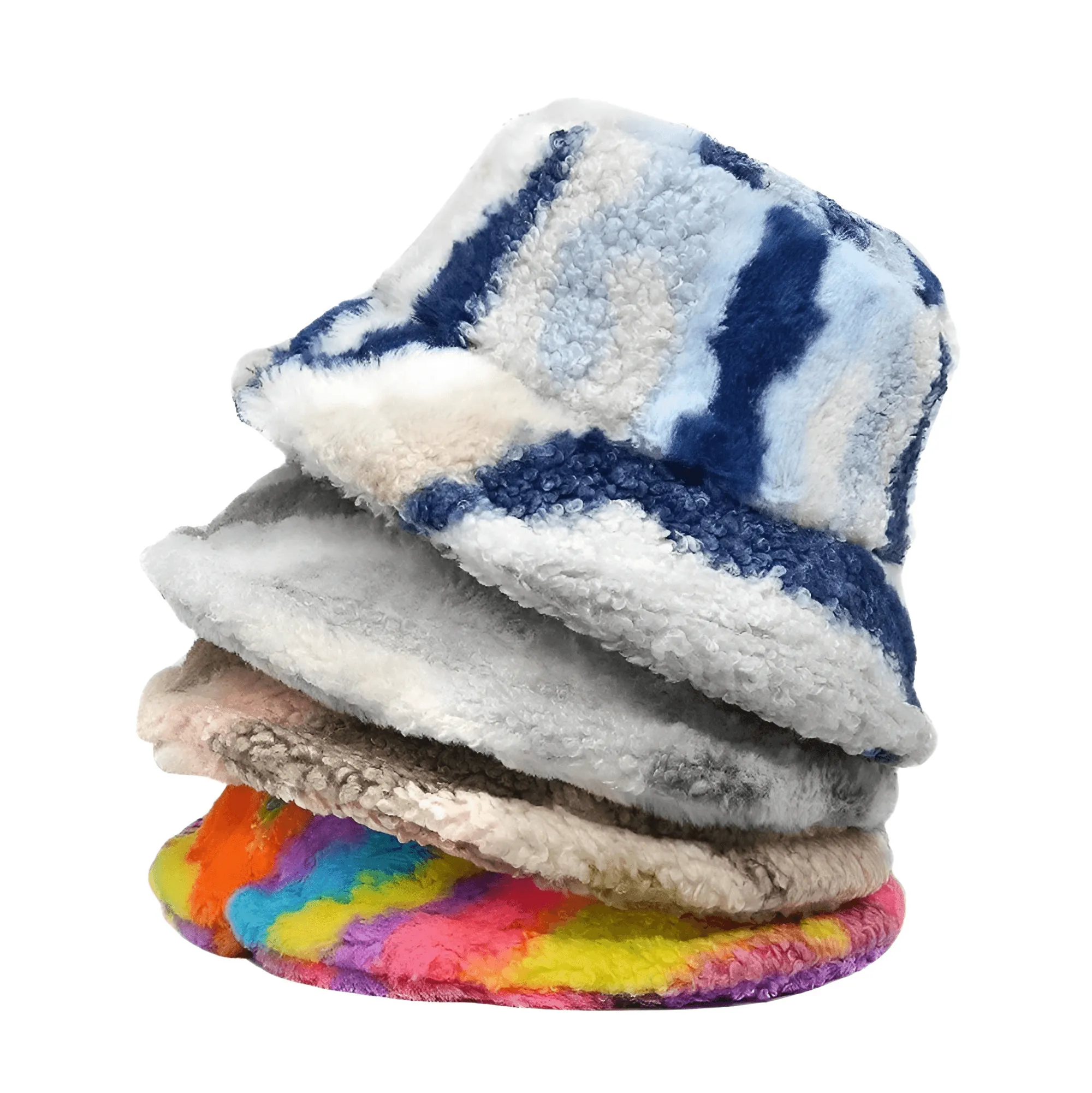 Warm Faux Fur Bucket Hats Women Men Fluffy Thick Faux Rabbit Hair Hats