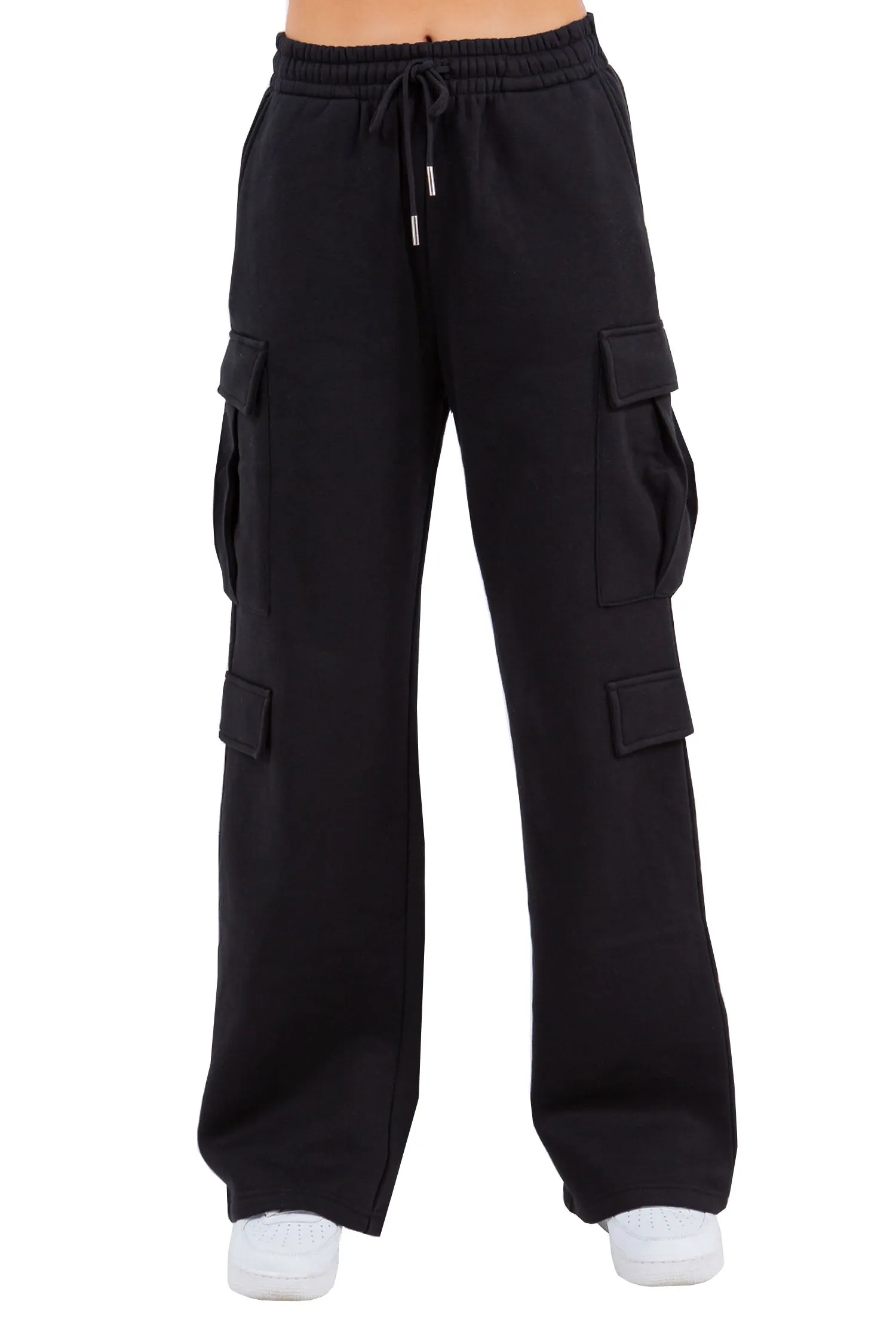 Women's Essential High Waist Wide Fit Cargo Sweat Pants