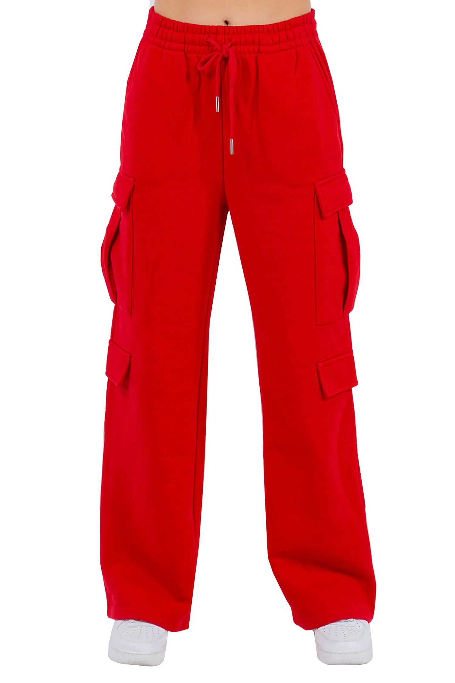 Women's Essential High Waist Wide Fit Cargo Sweat Pants