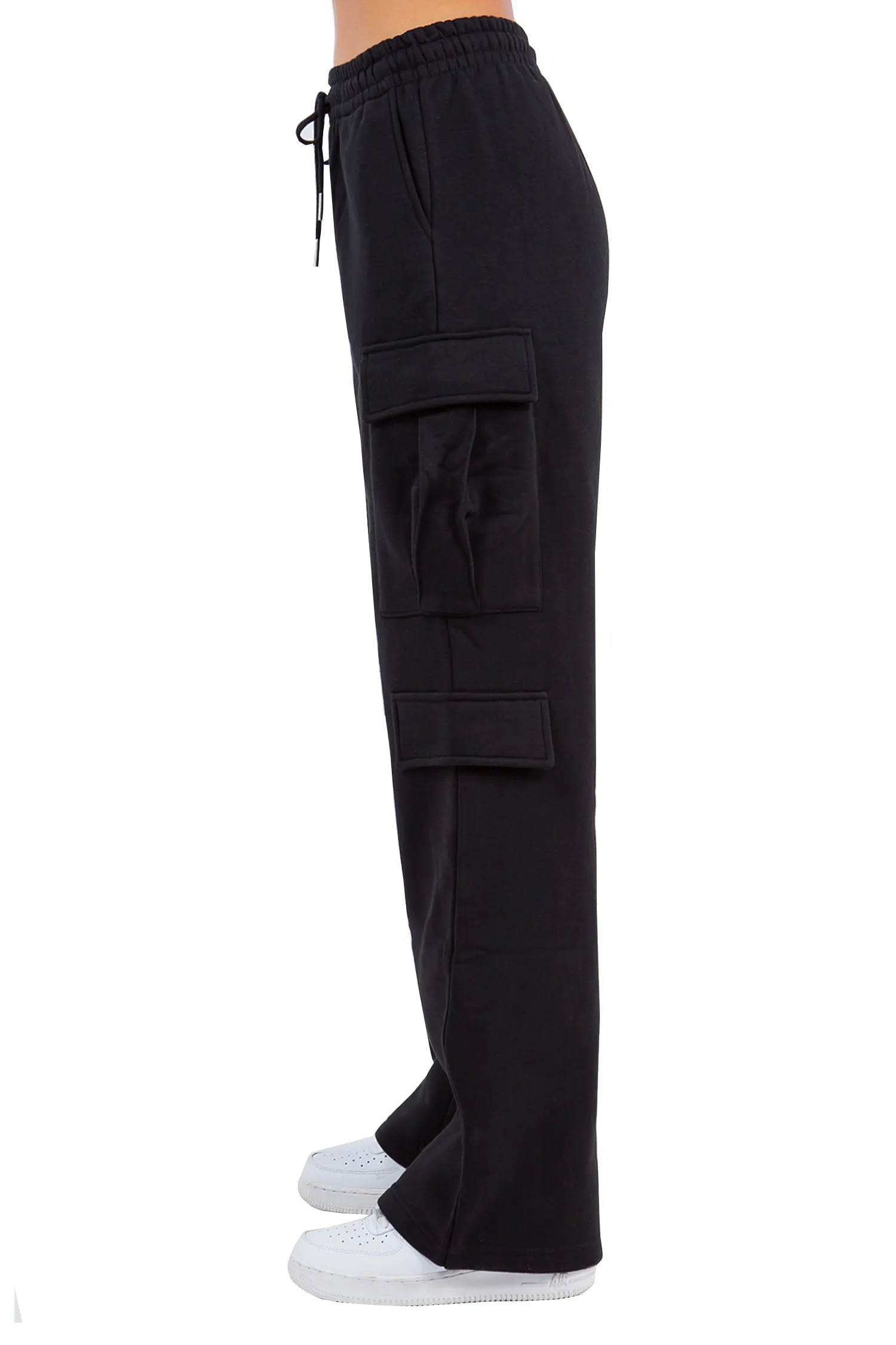Women's Essential High Waist Wide Fit Cargo Sweat Pants