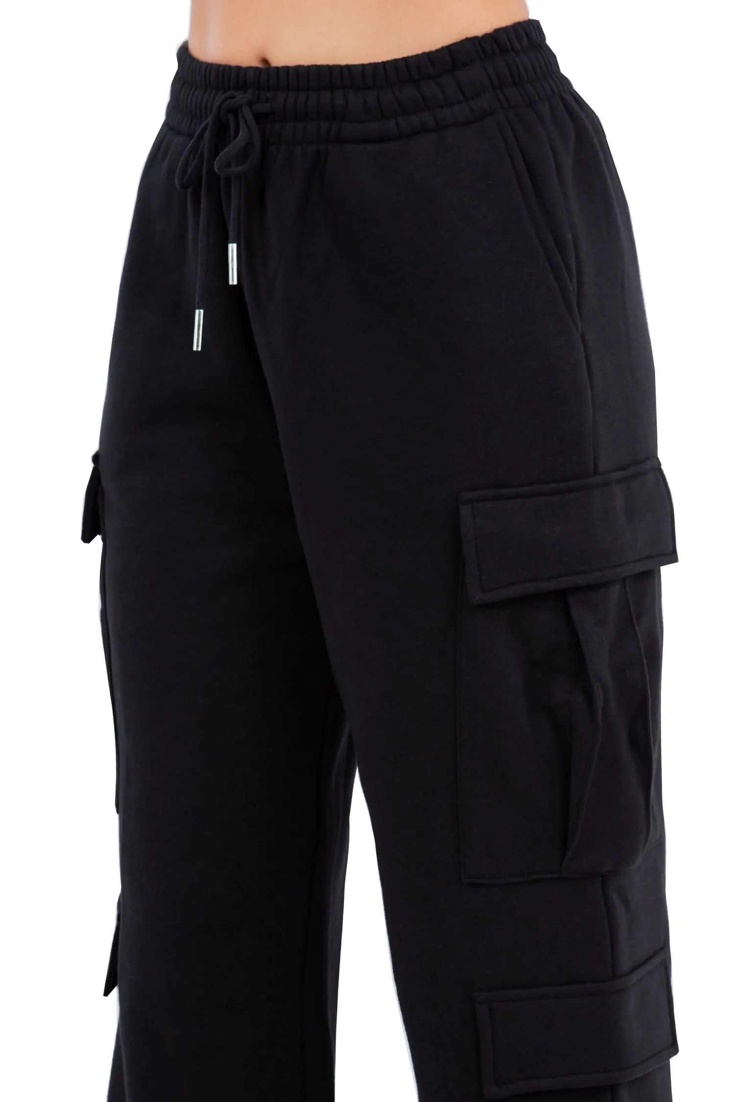Women's Essential High Waist Wide Fit Cargo Sweat Pants