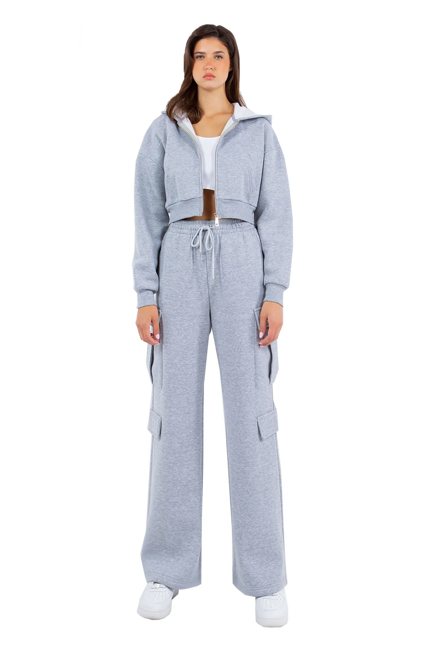 Women's Essential High Waist Wide Fit Cargo Sweat Pants