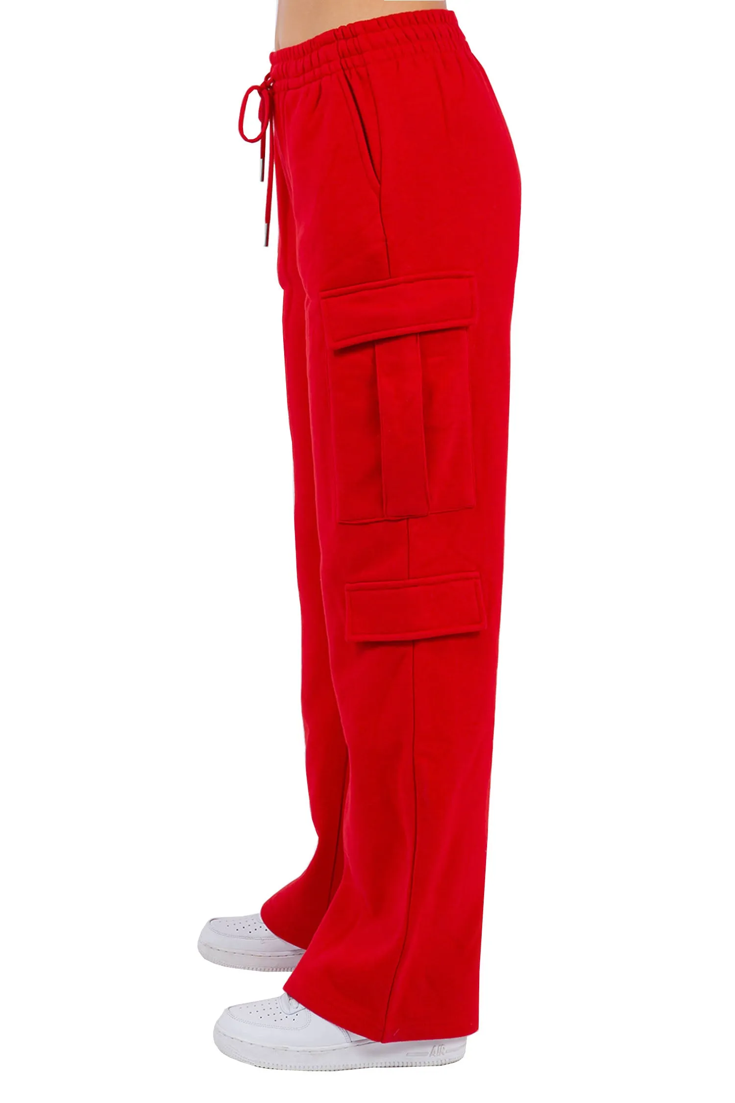 Women's Essential High Waist Wide Fit Cargo Sweat Pants