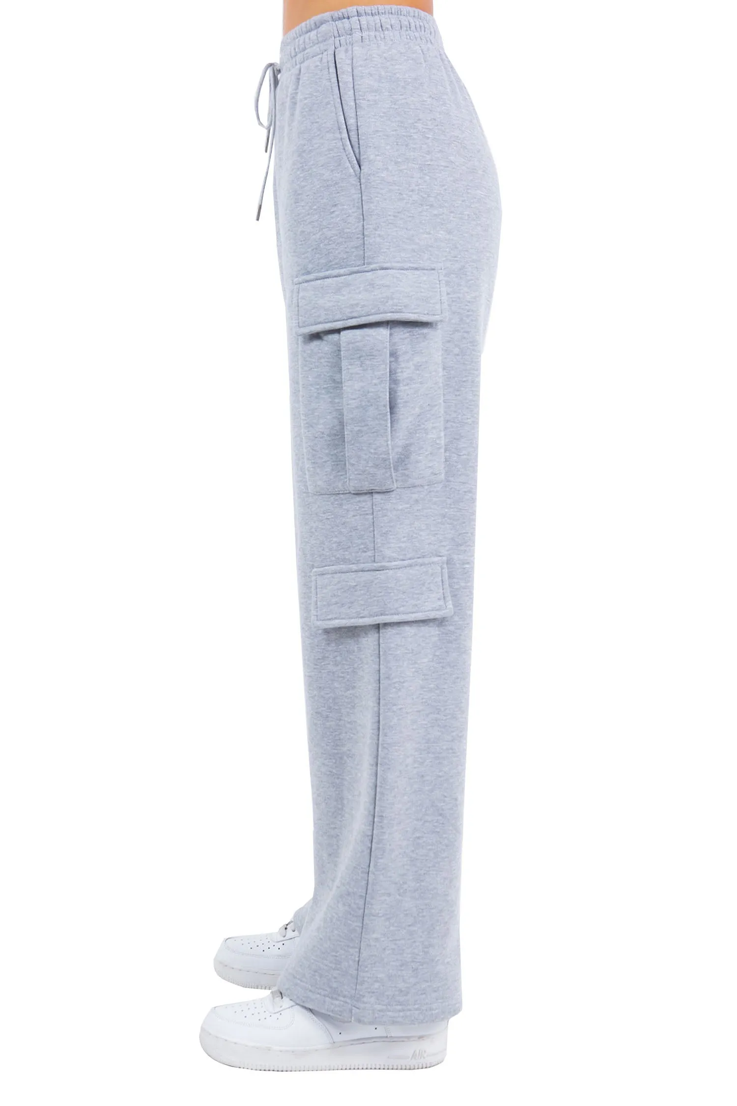 Women's Essential High Waist Wide Fit Cargo Sweat Pants