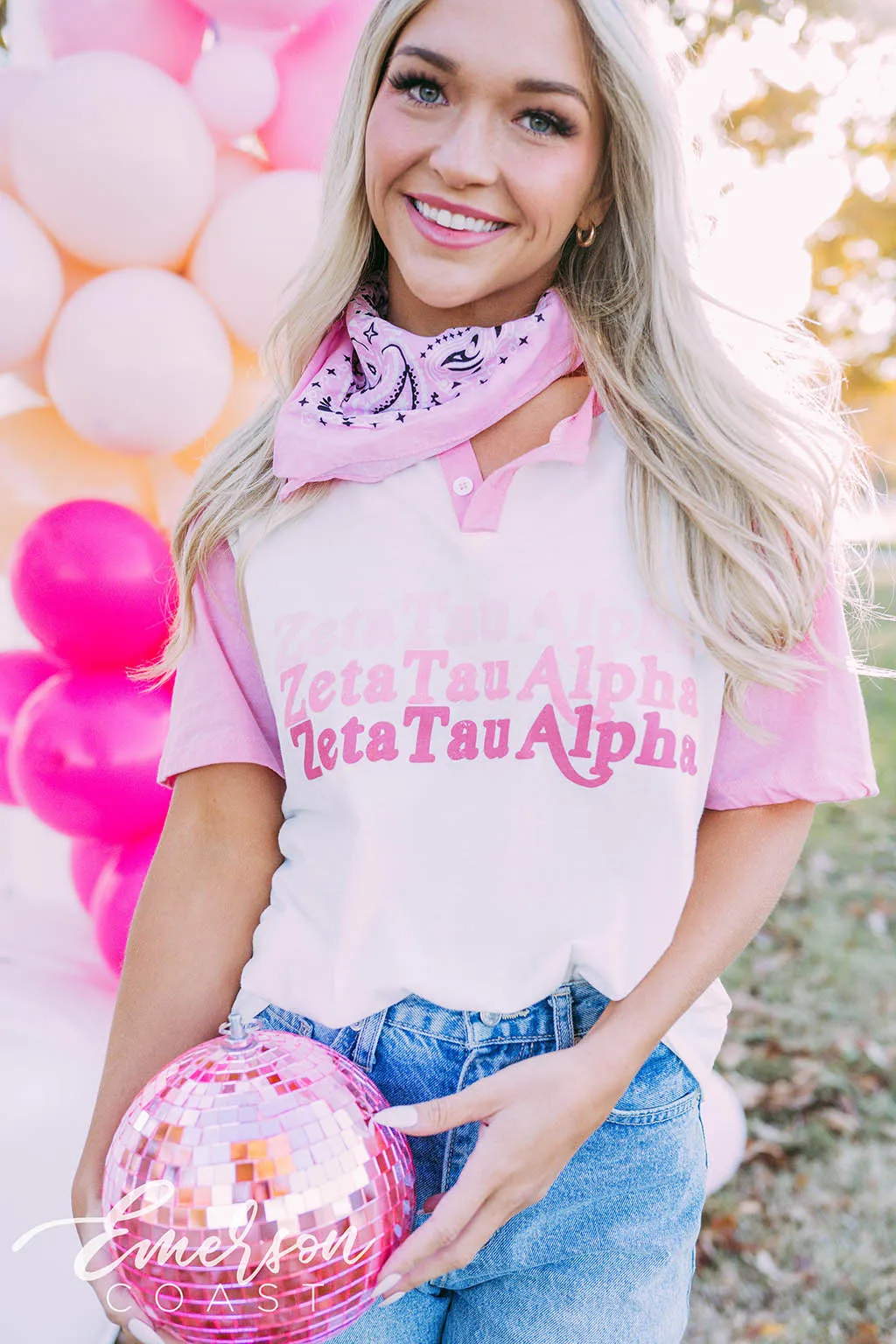Zeta Tau Alpha PR Monochromatic Colorblock Henley